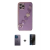 MARSİLYAN™- iPhone 12 Pro Max Kılıf Nova Işık Prime - Siyah 3D Antistatik Hayalet Cam Ekran Koruyucu + Neon Fosforlu Kamera Lens - MI
