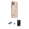 MARSİLYAN™- iPhone 12 Pro Max Kılıf Nova Işık Prime - Siyah 3D Antistatik Hayalet Cam Ekran Koruyucu + Renkli Kamera Lens Koruma Cam - TU