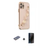 MARSİLYAN™- iPhone 12 Pro Max Kılıf Nova Işık Prime - Siyah 3D Antistatik Hayalet Cam Ekran Koruyucu + Sarı Renkli Kamera Lens Koruma Cam