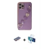 MARSİLYAN™- iPhone 12 Pro Max Kılıf Nova Işık Prime - Siyah 3D Antistatik Seramik Nano Ekran Koruyucu + Renkli Kamera Lens Koruma Cam - TU