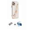 MARSİLYAN™- iPhone 12 Pro Max Kılıf Nova Işık Prime - Siyah 3D Antistatik Seramik Nano Ekran Koruyucu + Sierra Blue Shine Kamera Lens Koruma Cam