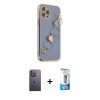 MARSİLYAN™- iPhone 12 Pro Max Kılıf Nova Işık Prime - Siyah 5D Eko Cam Ekran Koruyucu + Neon Fosforlu Kamera Lens - BZ