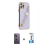MARSİLYAN™- iPhone 12 Pro Max Kılıf Nova Işık Prime - Siyah 5D Eko Cam Ekran Koruyucu + Neon Fosforlu Kamera Lens - BZ