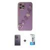 MARSİLYAN™- iPhone 12 Pro Max Kılıf Nova Işık Prime - Siyah 5D Eko Cam Ekran Koruyucu + Neon Fosforlu Kamera Lens - BZ