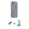 MARSİLYAN™- iPhone 12 Pro Max Kılıf Nova Işık Prime - Siyah 5D Eko Cam Ekran Koruyucu + Shine Kamera Lens Koruma Cam - GI