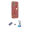 MARSİLYAN™- iPhone 12 Pro Max Kılıf Nova Işık Prime - Siyah 5D Eko Cam Ekran Koruyucu + Metal Kamera Lens Koruma Cam - GD