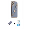 MARSİLYAN™- iPhone 12 Pro Max Kılıf Nova Işık Prime - Siyah 5D Eko Cam Ekran Koruyucu + Metal Kamera Lens Koruma Cam - GD