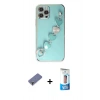 MARSİLYAN™- iPhone 12 Pro Max Kılıf Nova Işık Prime - Siyah 5D Eko Cam Ekran Koruyucu + Metal Kamera Lens Koruma Cam - GD