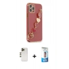 MARSİLYAN™- iPhone 12 Pro Max Kılıf Nova Işık Prime - Siyah 5D Eko Cam Ekran Koruyucu + Shine Kamera Lens - GD