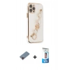 MARSİLYAN™- iPhone 12 Pro Max Kılıf Nova Işık Prime - Siyah 5D Eko Cam Ekran Koruyucu + Kırmızı Metal Kamera Lens Koruma Cam