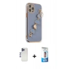 MARSİLYAN™- iPhone 12 Pro Max Kılıf Nova Işık Prime - Siyah 5D Eko Cam Ekran Koruyucu + Shine Kamera Lens - LT