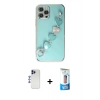 MARSİLYAN™- iPhone 12 Pro Max Kılıf Nova Işık Prime - Siyah 5D Eko Cam Ekran Koruyucu + Shine Kamera Lens - LT