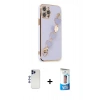 MARSİLYAN™- iPhone 12 Pro Max Kılıf Nova Işık Prime - Siyah 5D Eko Cam Ekran Koruyucu + Shine Kamera Lens - LT