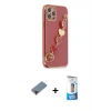 MARSİLYAN™- iPhone 12 Pro Max Kılıf Nova Işık Prime - Siyah 5D Eko Cam Ekran Koruyucu + Metal Kamera Lens Koruma Cam - KI