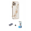 MARSİLYAN™- iPhone 12 Pro Max Kılıf Nova Işık Prime - Siyah 5D Eko Cam Ekran Koruyucu + Renkli Kamera Lens Koruma Cam - SI