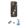 MARSİLYAN™- iPhone 12 Pro Max Kılıf Nova Işık Prime - Siyah 5D Eko Cam Ekran Koruyucu + Shine Kamera Lens Koruma Cam - PE