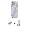 MARSİLYAN™- iPhone 12 Pro Max Kılıf Nova Işık Prime - Siyah 5D Eko Cam Ekran Koruyucu + Shine Kamera Lens Koruma Cam - SABE