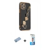 MARSİLYAN™- iPhone 12 Pro Max Kılıf Nova Işık Prime - Siyah 5D Eko Cam Ekran Koruyucu + Shine Kamera Lens Koruma Cam - MI