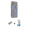 MARSİLYAN™- iPhone 12 Pro Max Kılıf Nova Işık Prime - Siyah 5D Eko Cam Ekran Koruyucu + Shine Kamera Lens Koruma Cam - SABE