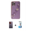 MARSİLYAN™- iPhone 12 Pro Max Kılıf Nova Işık Prime - Siyah 5D Eko Cam Ekran Koruyucu + Neon Fosforlu Kamera Lens - TU