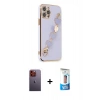 MARSİLYAN™- iPhone 12 Pro Max Kılıf Nova Işık Prime - Siyah 5D Eko Cam Ekran Koruyucu + Neon Fosforlu Kamera Lens - TU