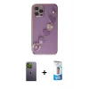 MARSİLYAN™- iPhone 12 Pro Max Kılıf Nova Işık Prime - Siyah 5D Eko Cam Ekran Koruyucu + Neon Fosforlu Kamera Lens - YL