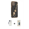 MARSİLYAN™- iPhone 12 Pro Max Kılıf Nova Işık Prime - Siyah 6D Mat Seramik Hayalet Nano Ekran Koruyucu + Shine Kamera Lens - LT