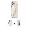 MARSİLYAN™- iPhone 12 Pro Max Kılıf Nova Işık Prime - Siyah 6D Mat Seramik Hayalet Nano Ekran Koruyucu + Shine Kamera Lens - LT