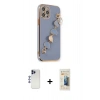 MARSİLYAN™- iPhone 12 Pro Max Kılıf Nova Işık Prime - Siyah 6D Mat Seramik Hayalet Nano Ekran Koruyucu + Shine Kamera Lens - LT