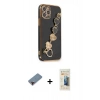 MARSİLYAN™- iPhone 12 Pro Max Kılıf Nova Işık Prime - Siyah 6D Mat Seramik Hayalet Nano Ekran Koruyucu + Metal Kamera Lens Koruma Cam - KI