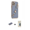 MARSİLYAN™- iPhone 12 Pro Max Kılıf Nova Işık Prime - Siyah 6D Mat Seramik Hayalet Nano Ekran Koruyucu + Renkli Kamera Lens Koruma Cam - MI