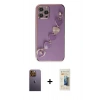 MARSİLYAN™- iPhone 12 Pro Max Kılıf Nova Işık Prime - Siyah 6D Mat Seramik Hayalet Nano Ekran Koruyucu + Neon Fosforlu Kamera Lens - SI