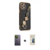 MARSİLYAN™- iPhone 12 Pro Max Kılıf Nova Işık Prime - Siyah 6D Mat Seramik Hayalet Nano Ekran Koruyucu + Neon Fosforlu Kamera Lens - YL