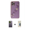 MARSİLYAN™- iPhone 12 Pro Max Kılıf Nova Işık Prime - Siyah 6D Mat Seramik Hayalet Nano Ekran Koruyucu + Neon Fosforlu Kamera Lens - YL