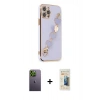 MARSİLYAN™- iPhone 12 Pro Max Kılıf Nova Işık Prime - Siyah 6D Mat Seramik Hayalet Nano Ekran Koruyucu + Neon Fosforlu Kamera Lens - YL