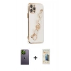 MARSİLYAN™- iPhone 12 Pro Max Kılıf Nova Işık Prime - Siyah 6D Mat Seramik Hayalet Nano Ekran Koruyucu + Neon Fosforlu Kamera Lens - YL