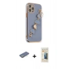 MARSİLYAN™- iPhone 12 Pro Max Kılıf Nova Işık Prime - Siyah 6D Mat Seramik Hayalet Nano Ekran Koruyucu + Renkli Kamera Lens Koruma Cam - YL