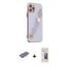MARSİLYAN™- iPhone 12 Pro Max Kılıf Nova Işık Prime - Siyah 6D Mat Seramik Hayalet Nano Ekran Koruyucu + Renkli Kamera Lens Koruma Cam - TU