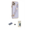 MARSİLYAN™- iPhone 12 Pro Max Kılıf Nova Işık Prime - Siyah 6D Mat Seramik Hayalet Nano Ekran Koruyucu + Renkli Kamera Lens Koruma Cam - YL