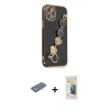 MARSİLYAN™- iPhone 12 Pro Max Kılıf Nova Işık Prime - Siyah 6D Mat Seramik Hayalet Nano Ekran Koruyucu + Renkli Kamera Lens Koruma Cam - YL