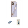 MARSİLYAN™- iPhone 12 Pro Max Kılıf Nova Işık Prime - Siyah 6D Mat Seramik Hayalet Nano Ekran Koruyucu + Shine Kamera Lens Koruma Cam - PE