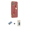 MARSİLYAN™- iPhone 12 Pro Max Kılıf Nova Işık Prime - Siyah 6D Mat Seramik Hayalet Nano Ekran Koruyucu + Shine Kamera Lens Koruma Cam - PE