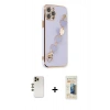 MARSİLYAN™- iPhone 12 Pro Max Kılıf Nova Işık Prime - Siyah 6D Mat Seramik Hayalet Nano Ekran Koruyucu + Shine Kamera Lens - GD