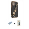 MARSİLYAN™- iPhone 12 Pro Max Kılıf Nova Işık Prime - Siyah 6D Mat Seramik Hayalet Nano Ekran Koruyucu + Shine Kamera Lens Koruma Cam - MI