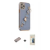 MARSİLYAN™- iPhone 12 Pro Max Kılıf Nova Işık Prime - Siyah 6D Mat Seramik Hayalet Nano Ekran Koruyucu + Shine Kamera Lens Koruma Cam - SABE
