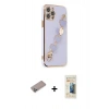 MARSİLYAN™- iPhone 12 Pro Max Kılıf Nova Işık Prime - Siyah 6D Mat Seramik Hayalet Nano Ekran Koruyucu + Shine Kamera Lens Koruma Cam - SABE
