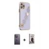 MARSİLYAN™- iPhone 12 Pro Max Kılıf Nova Işık Prime - Siyah Bilvis Hayalet Cam Ekran Koruyucu + Neon Fosforlu Kamera Lens - BZ