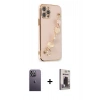 MARSİLYAN™- iPhone 12 Pro Max Kılıf Nova Işık Prime - Siyah Bilvis Hayalet Cam Ekran Koruyucu + Neon Fosforlu Kamera Lens - BZ