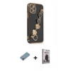 MARSİLYAN™- iPhone 12 Pro Max Kılıf Nova Işık Prime - Siyah Bilvis Hayalet Cam Ekran Koruyucu + Shine Kamera Lens Koruma Cam - GI