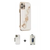 MARSİLYAN™- iPhone 12 Pro Max Kılıf Nova Işık Prime - Siyah Bilvis Hayalet Cam Ekran Koruyucu + Shine Kamera Lens - GD
